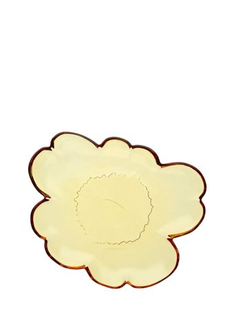 Marimekko Home Unikko Shape Glass Plate 20 Cm - Yellow - Ø 20 CM