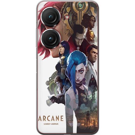 Yhteensopiva Puhelinkuori Asus Zenfone 9 Arcane League of Legends juliste Netflix LoL anime-hahmot Jinx Vi pelifanitaide fantasiasuunnittelu