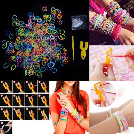 600st refill gummiband DIY flätat gummiarmband S-Clips