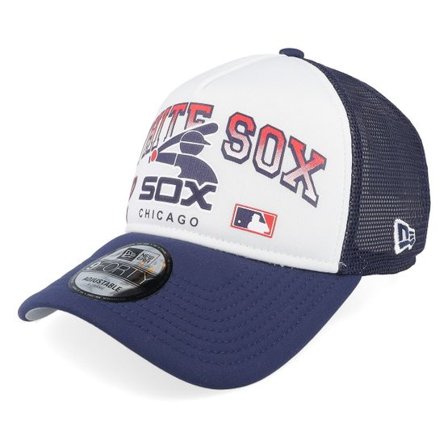 New Era - MLB Vit trucker Keps - Chicago White Sox Retro Wordmark White/Navy A-frame Trucker @ Hatstore