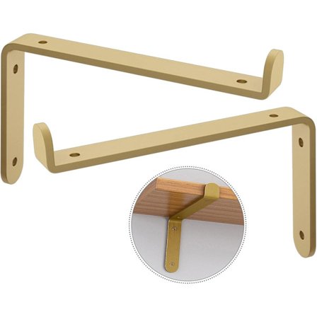 Kraftige hylleknekter, 90 graders metall veggmonterte hylleknekter, gull flytende hylle støtte, industrielle hylleknekter for DIY skrivebord/