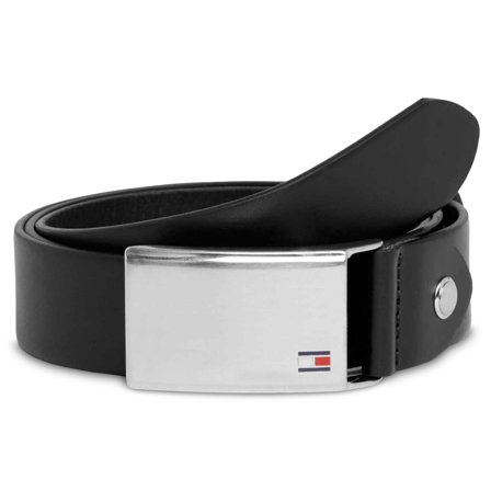 Tommy Hilfiger Plaque Belt Black for Men - Leather Belts