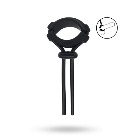 Detachable Wide Adjustable Silicone Lasso Cockring - 5mm - Black - Sexleker Vuxen: Fleshlight, penisring, hylser & pumper