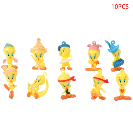 10 St/ Set Tecknad Fågelleksaksfigurer Kvinna Tweety Animefigurer T