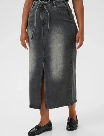 Kaffe Curve Kcally Denim Skirt - Grey - 48