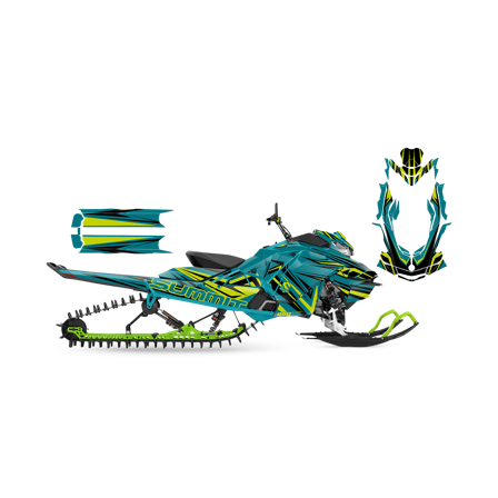 SweTown Dekalkit Suck-Turquoise-Lime - Ski-Doo Freeride 850 E-Tec Turbo 154 2018-2022