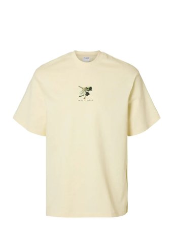 Slhrelaxkai Print Ss O-Neck Tee Cream Selected