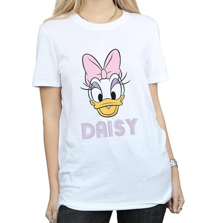 Disney Dam/Dam Daisy Duck Ansikte Bomull Pojkvän T-shirt L