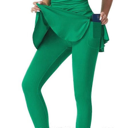 Tennis Skjørt Leggings med Lomme for Kvinner Høy Talje Aktivt Skort Aktiv Ruffle Plissert Golf Skapri med Skjørt