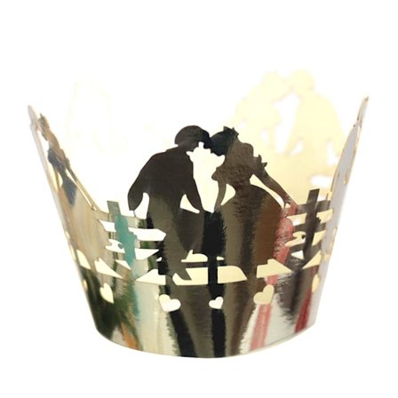 100 st Cupcake Formar Bakformar Non-stick Muffin Omslag Mögel Alla Hjärtans Dag