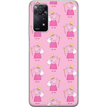 Yhteensopiva Puhelinkuori Xiaomi Redmi Note 11 Pro 5G Greta Gris ja Peppa Pig dinosauruksella ja eläimillä, leikkisä piirretty lasten kohtaus sinis