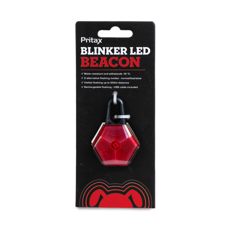 Pritax - Blinklys LED, 5x6,5cm, rød - Hund - Halsbånd - ZOO.no