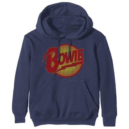David Bowie Unisex Vuxen Diamond Dogs Vintage Logo Hoodie S Nav