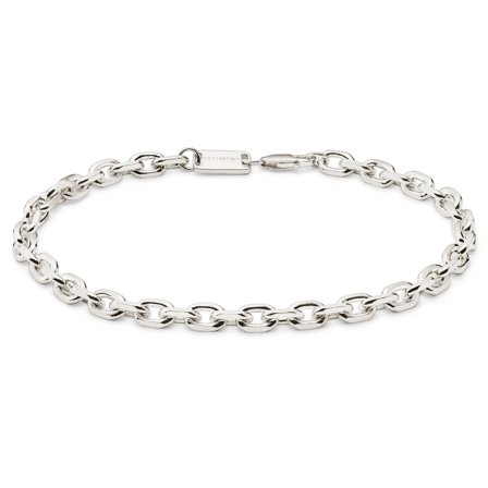 Argentia | Pulsera de cadena tipo cable en plata de ley 925 en bruto sin chapado de 6 mm para hombres - Pulseras de acero