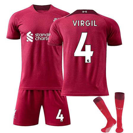 22/23 Ny sesong Hjem Liverpool F.C. VIRGIL Nr 4 Barn Jersey-pakke Barn-26