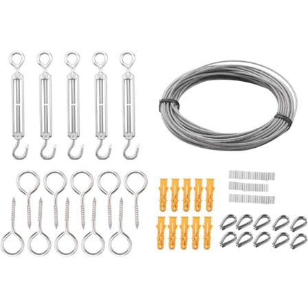 56 stk serie hage wire kabel rekkverk wire gjer rullesett 15M PVC belagt heavy duty rustfritt stål wire tau