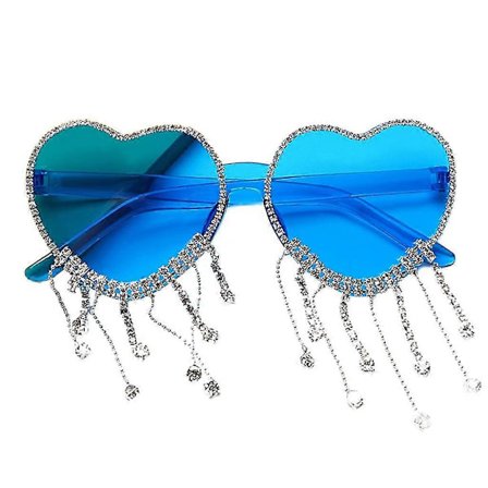 Hjerte Solbriller Y2k Solbriller Rhinestones Duske Solbriller Partybriller