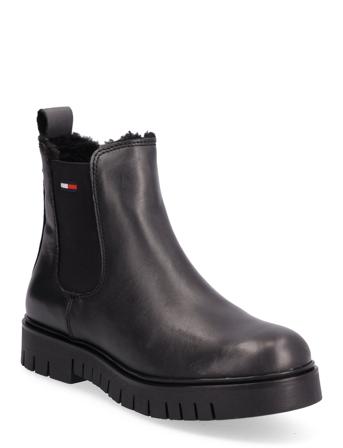 Warmlined Chelsea Boot Shoes Wintershoes Winter Boots Musta Tommy Hilfiger