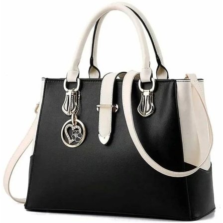 Håndtaske Dame Sort Stor Taske Ægte Læder Moderne Håndtaske Dame Stor Skuldertaske Dame Skuldertaske (Sort)-XF5-