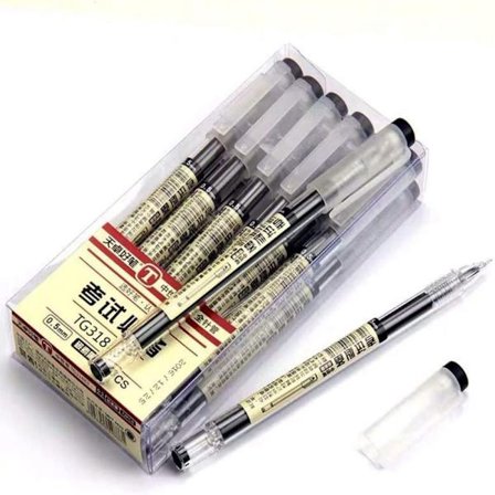 Black Gel Ink Pen Plast Pennor 12 st - stock