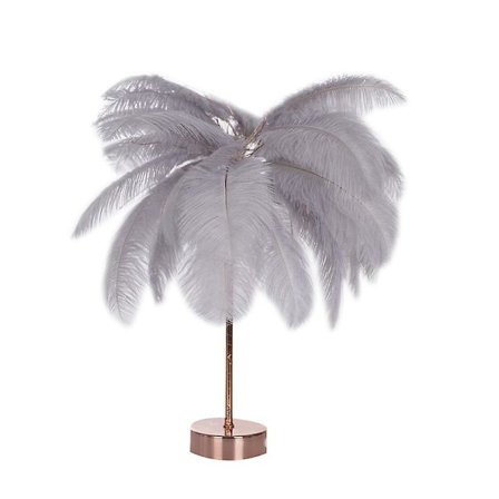 Fjerlampe til bord, LED-natlampe med fjer med fjernbetjening til soveværelse og bryllup