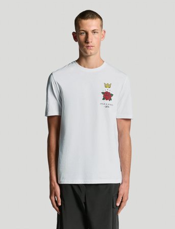 Lyle & Scott Rose And Crown Graphic T-Shirt - White - XXL