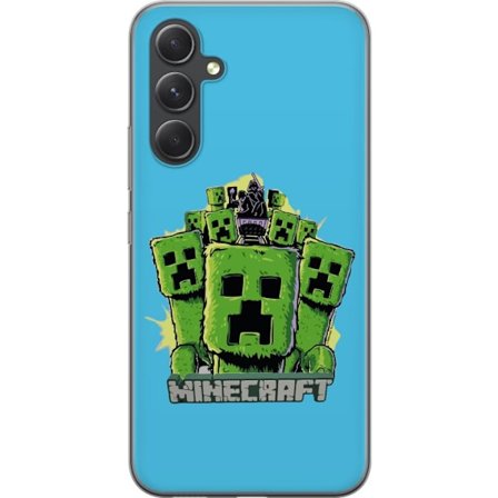 Kompatibel Mobilcover til Samsung Galaxy S24 Minecraft Creeper hær grøn creeper illustration tegneserie stil klassisk Minecraft tema