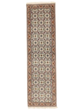 Anudada A Mano Bidjar Indo Alfombra 70X246 De Lana Marrón/Beige Pequeño