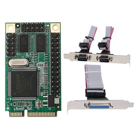 Mini Pci-e Pcie till Rs232 Db9 Seriell + Db25 Com-kort Adapter Buss Bredband 6gb/s