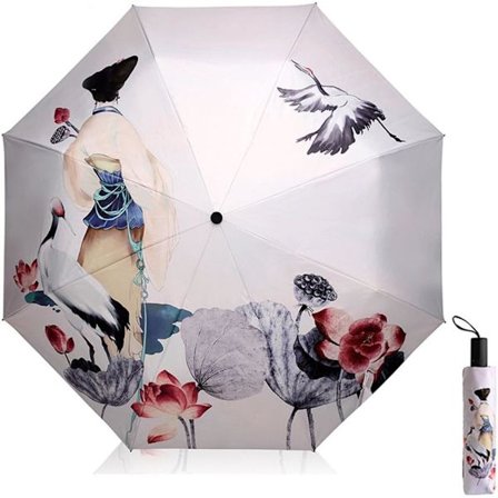 Parasoll för kvinnor, UV-skydd, hopfällbar, anti-UV