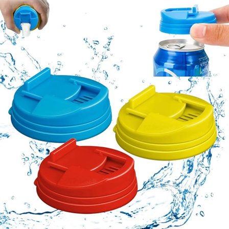 3 stk. Sodavandsdåse Låg, Sodavandsdåse Låg, Genanvendelige Plastik Dåse Låg til Sodavand Cola Dåse Låg Runde Beskyttere, Dåse Spildstop eller 