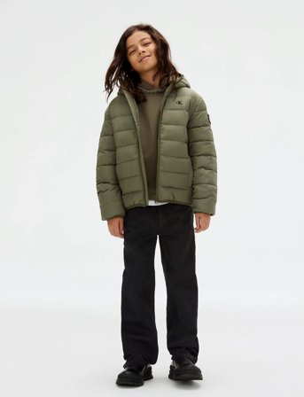 Calvin Klein Inst. Logo Light Padded Jacket - Khaki green - 170