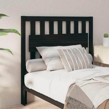 Vidaxl Sänggavel Svart 105,5x4x100 Cm Massiv Furu Svart