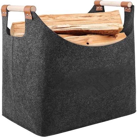 Polttopuukori Erittäin Paksu Huopakori ja Vahvistettu Kahva | Taitettava