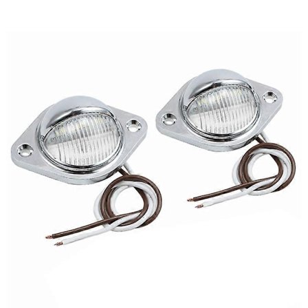 2 stk. Krom Skal LED Nummerplade Lys Lamper 12V-24V 006A 05W til Bil Lastbil SUV Trailer Varebil Lastbiler Campingvogne Universal-Perfekt