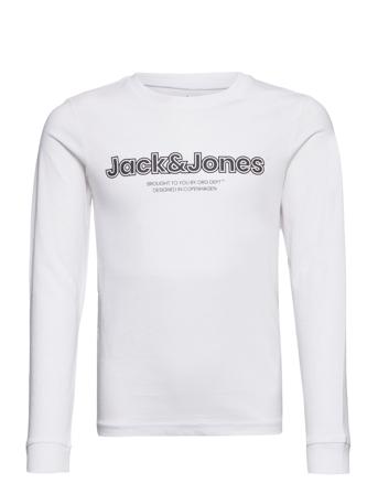 Jorlakewood Branding Tee Ls Bf Jnr Tops T-shirts Long-sleeved T-shirts White Jack & J S