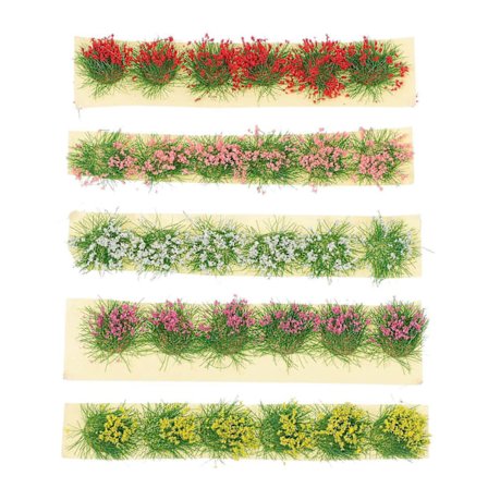 5 stk. Statisk Blomster Tuft Model Blomster Græs Tuft Jernbane Miniature Kunstig Blomst