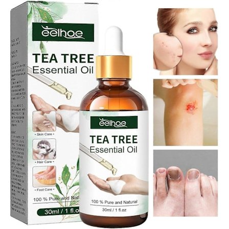 Tea Tree Olie, Økologisk Tea Tree Æterisk Olie, 30 ml Ren Tea Tree Olie til hud – fugter hud, hovedbund, fødder og tånegle