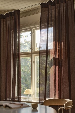 Jotex - Gardin Med Multifunksjonsbånd 2-pakke Brun - CAISA - Kjøp Multifunksjonsgardiner hos Jotex