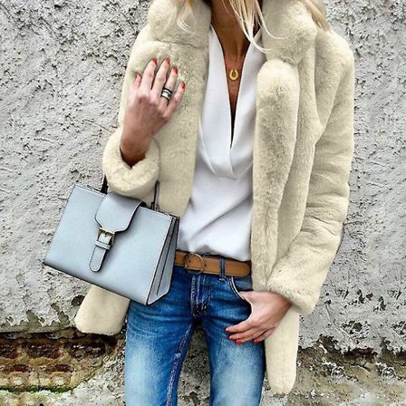 Damjackor Fluffy Coat Ytterkläder