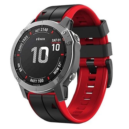 För Garmin Descent Mk2i 22mm Silikon Sport Tvåfärgat Klockarmband UCC