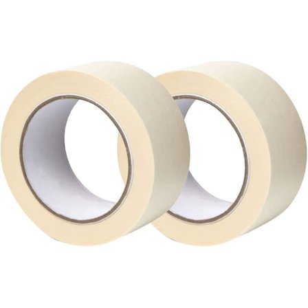 2-pack premium bred maskeringstejp, 20 m x 50 mm (2 tum) - högkvalitativ