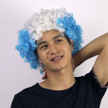 Europacup-VM Fluffy Head Peruk Rolig Flagga Färg Head Cover för semester