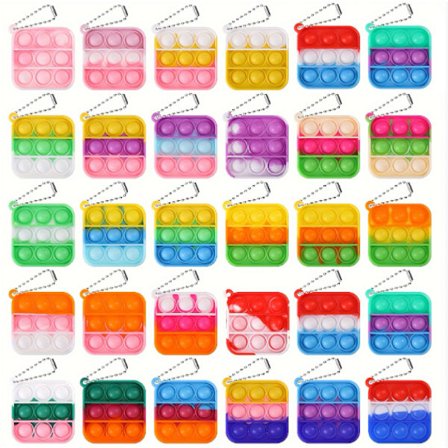 Mini Pop -lelu, Avaimenperä Pop Bubble Popping Sensory Toy (kaksi satunnaisesti valittua)