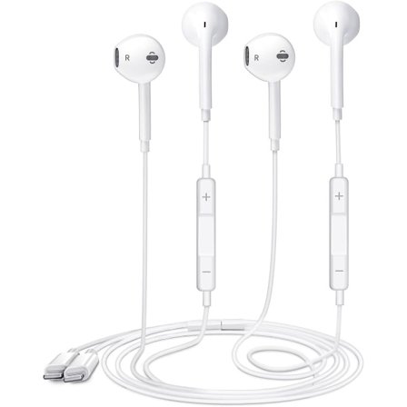 2-pack - Earbuds med Lightning-stik iPhone-hovedtelefoner (indbygget mikrofon og lydstyrkekontrol)