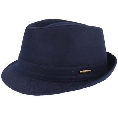 Stetson - Blå trilby Hatt - Wool Navy Trilby @ Hatstore