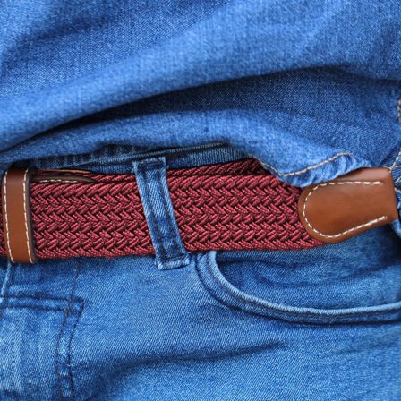 Ceinture élastique bordeaux pour hommes - Ceintures élastiques