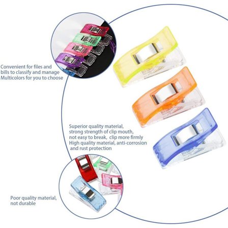 *Lot af 50 stk. Plastikclips Klemmer til Bindende Syhåndværk Assor*