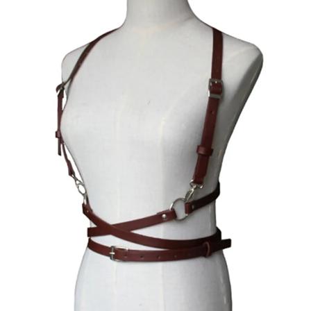 Kvinnor Sexig sele Midjebälte Harajuku O-ring Strumpeband Imiterat läder Kvinnor Kropp Justerbar Smal rem Klädtillbehör Brown 1pc