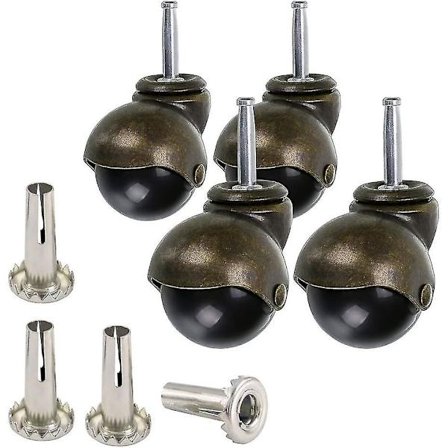 Møbelhjul, 50mm drejehjul, bronze kuglehjul med fatninger, udskiftning til møbler, sofaer, stole, skabe, 4 stk A287